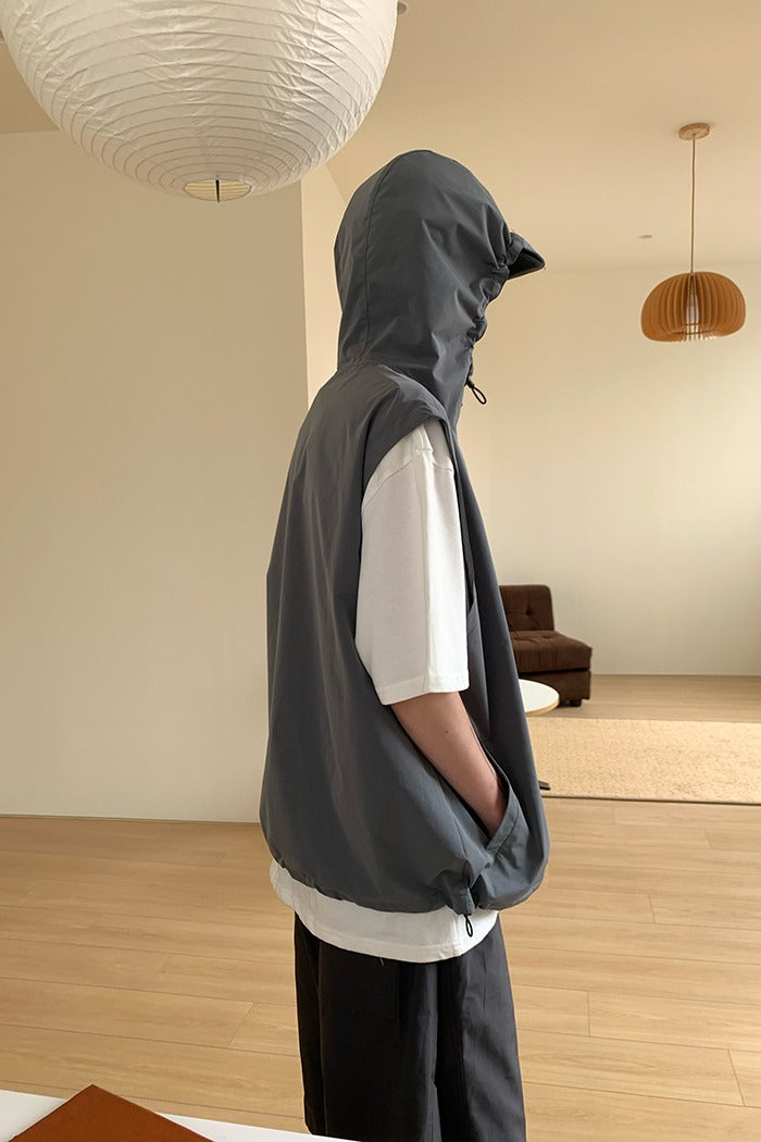 Hooded Windbreaker Vest