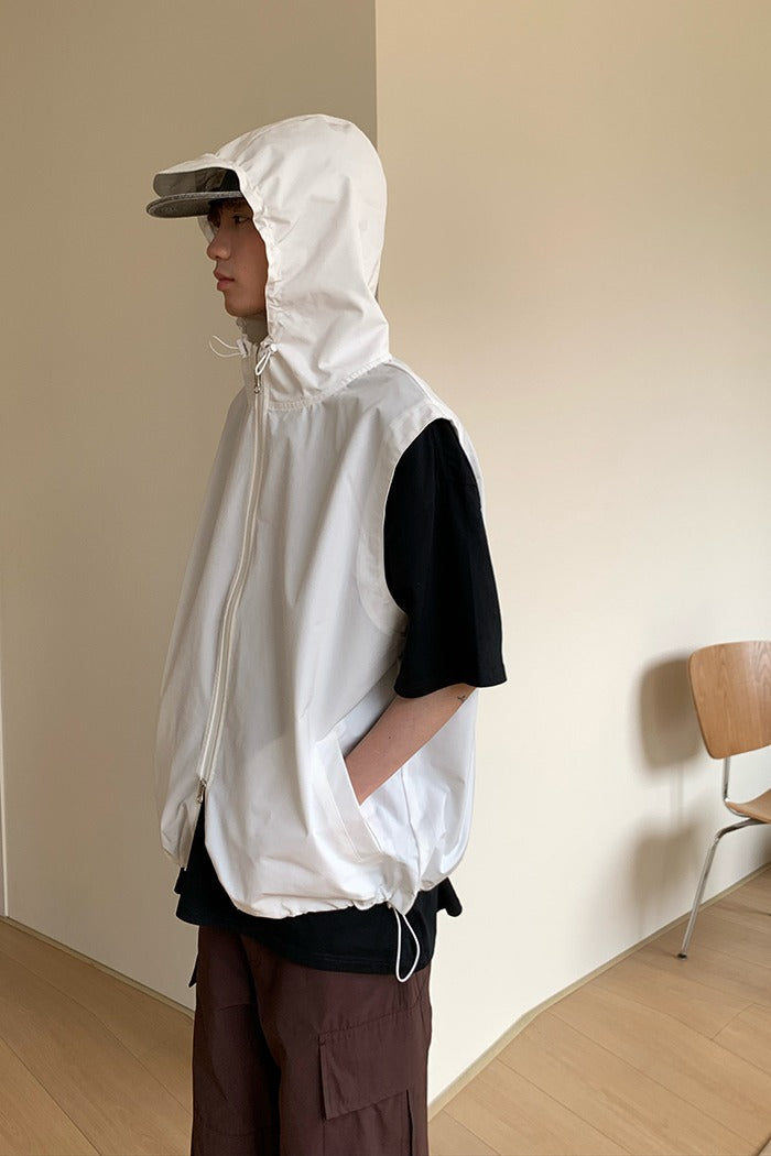 Hooded Windbreaker Vest